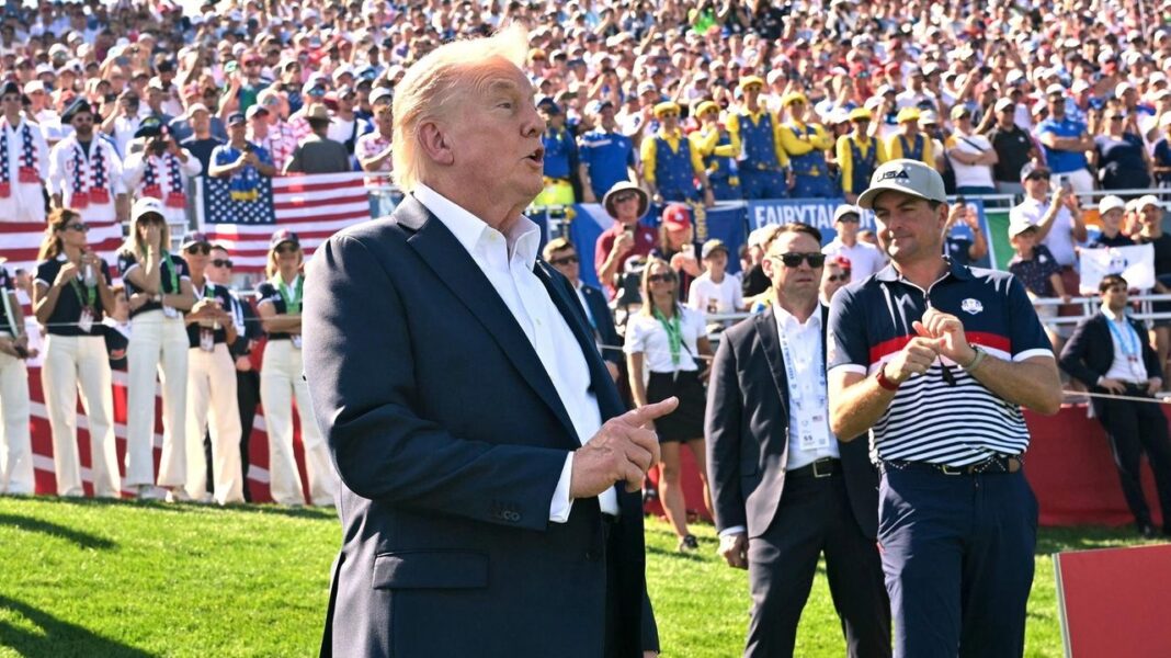 President Trump Visits Ryder Cup Amid Protests and Counterprotests, as USA Team Faces Rocky Start