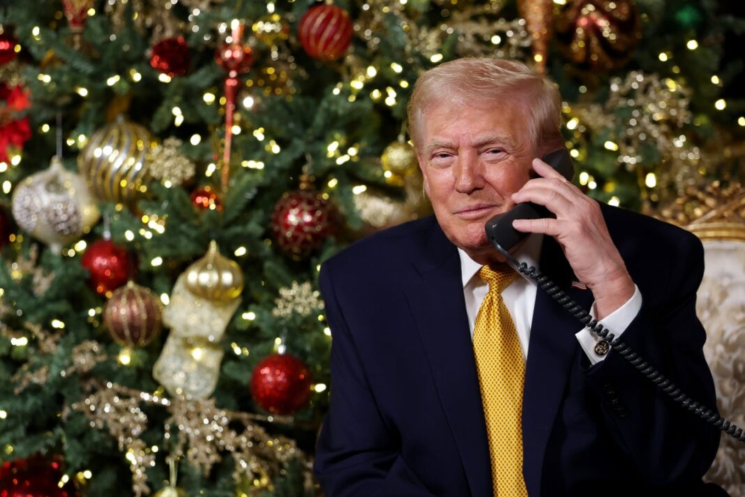 Trump's Christmas Eve Calls with Kids Inquiring About Santa's Location Reflect Partisan Politics